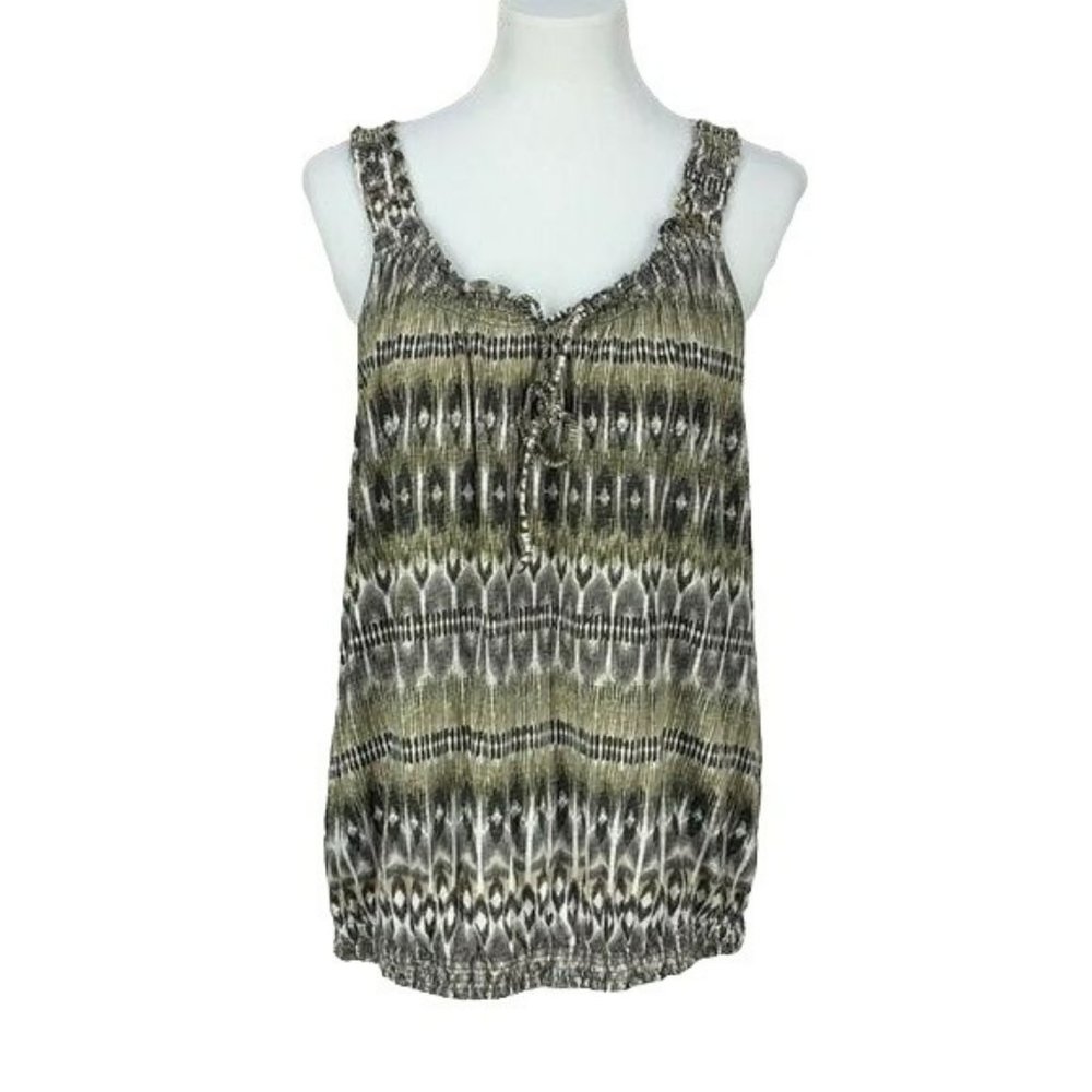 Sonoma Women's Abstract Print Elastic Waist Tank Top Blouse Size XL‎